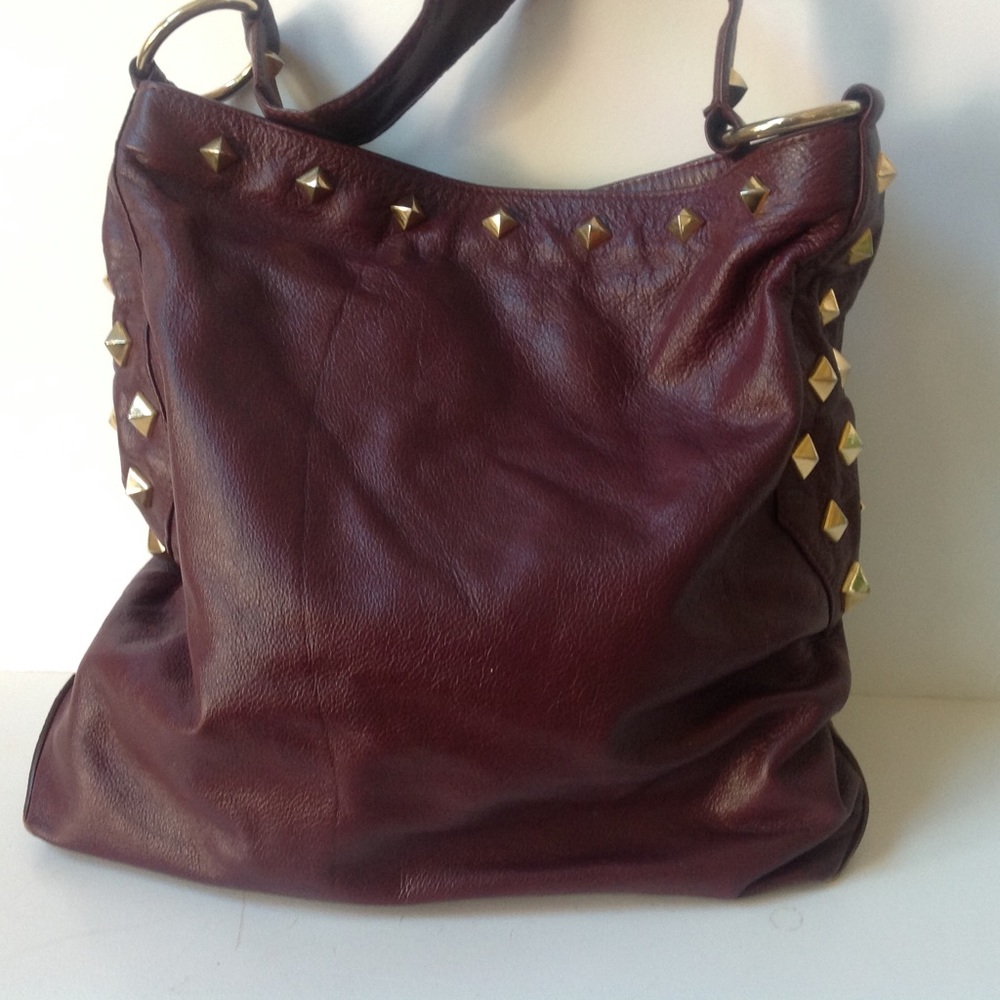 Allison Burns Burgundy Leather Handbag Hobo